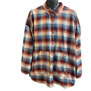 Burton Teyla Plaid Button Up Plaid Flannel Shirt Size XL